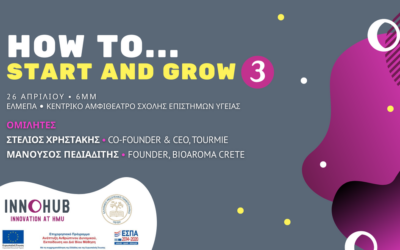 “How to…start and grow 3” – Innovation HUB @HMU (26/04/2023 18.00)